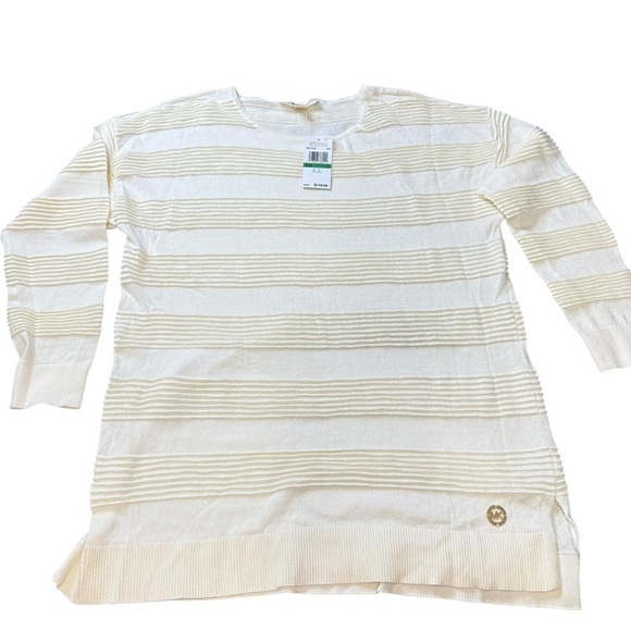 Michael Kors Cream Striped Knit Sweater Tunic – Size S (NWT) - Picture 1 of 5